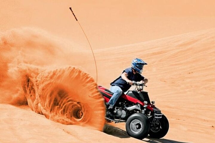 Explore the vast desert landscape on your own terms navigating through golden sand dunes and uncovering hidden treasures as you enjoy the wind in your hair and the thrill of adventure.